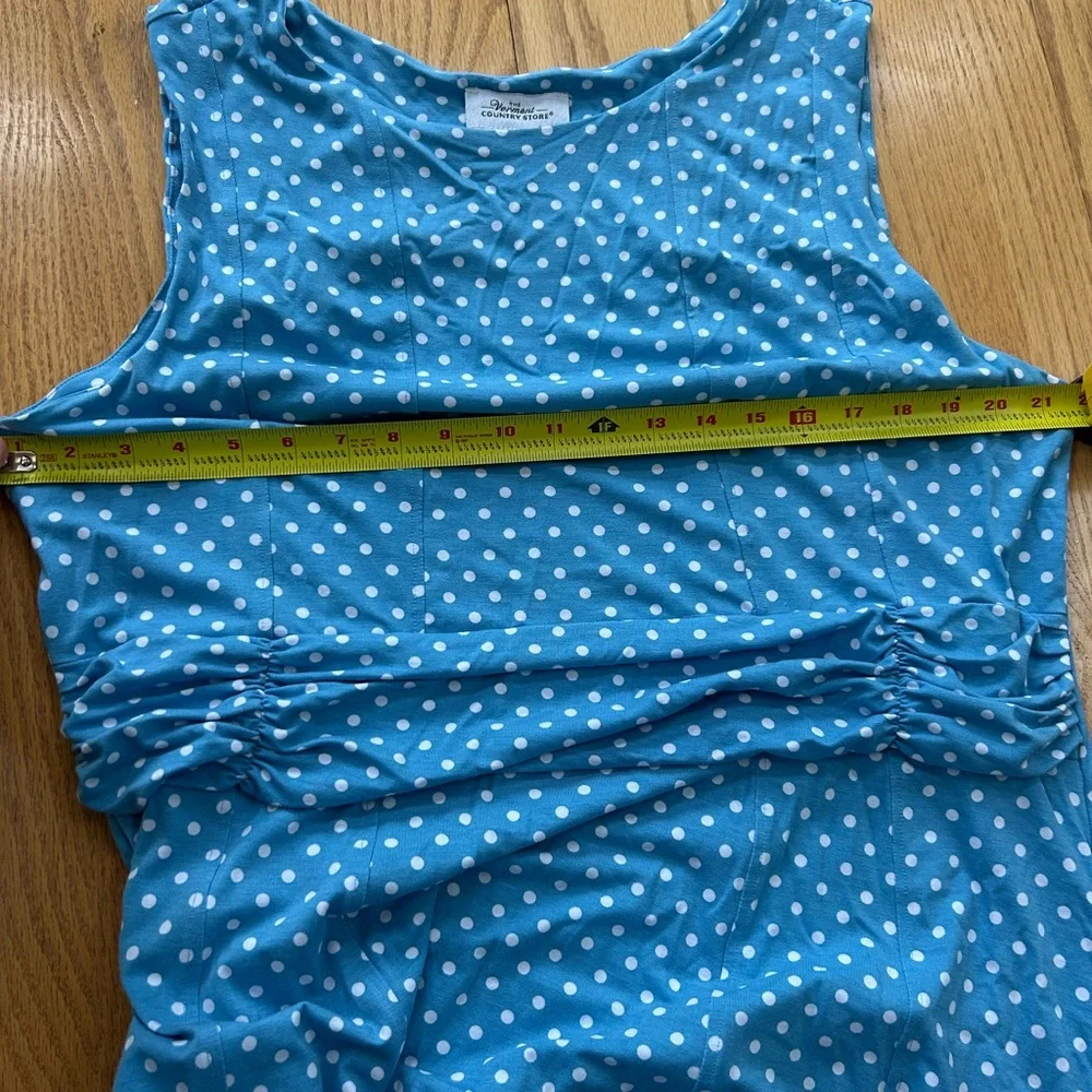 The Vermont Country Store Blue Polka Dot Sleeveless Dress Size 1X Flowy Vintage - Picture 7 of 8